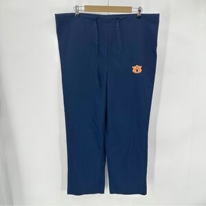 Scrub Pants Adult M Navy Blue Auburn Logo Embroidered Drawstring Uniform Bottoms